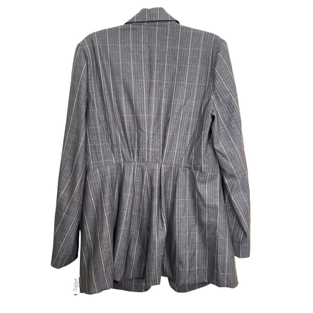 Free People Charcoal Pinstripe Blazer - Picture 4 of 5